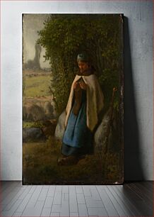 Πίνακας, Shepherdess Seated on a Rock by Jean-François Millet