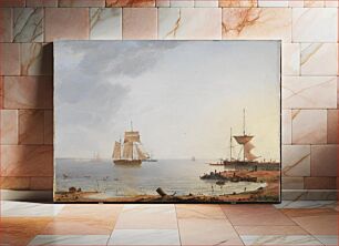 Πίνακας, Ships on the coast of Zealand. Morning by Emanuel Larsen