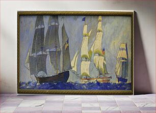 Πίνακας, Ships Through the Ages: Topsail Schooner - "Enterprise," Brig - "Sommers," Old Salem Bark