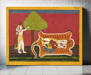 Πίνακας, Shiva and Parvati on a tiger skin: Anakūl Nayaka folio from a Rasamanjari, Attributed To Golu