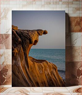 Πίνακας, Shoreline Rock Formation at Sunset Σχηματισμός βράχου ακτών στο ηλιοβασίλεμα