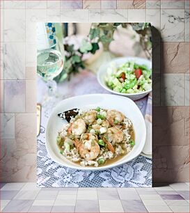 Πίνακας, Shrimp and Rice Meal Γεύμα με γαρίδες και ρύζι