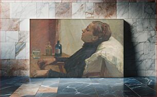 Πίνακας, Sick woman by Elemír Halász-Hradil