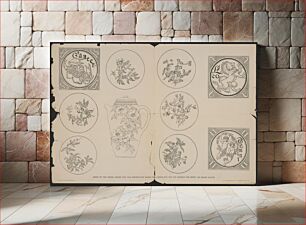 Πίνακας, Signs of the zodiac series for tile decoration-roses for chocolate pot-six designs for berry or sauce plates (1890)