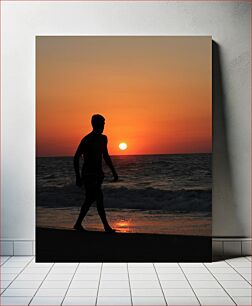 Πίνακας, Silhouette at Sunset Beach Σιλουέτα στην παραλία Sunset