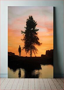 Πίνακας, Silhouette at Sunset Σιλουέτα στο ηλιοβασίλεμα