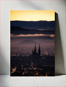 Πίνακας, Silhouette of a Cathedral at Sunset Σιλουέτα ενός καθεδρικού ναού στο ηλιοβασίλεμα