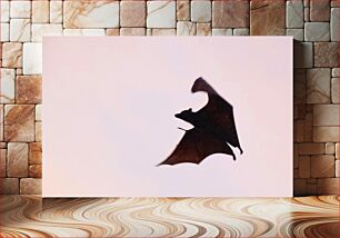 Πίνακας, Silhouette of a Flying Bat Σιλουέτα μιας ιπτάμενης νυχτερίδας