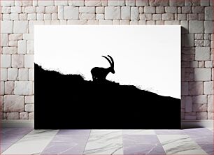 Πίνακας, Silhouette of a Goat on a Hill Σιλουέτα μιας κατσίκας σε ένα λόφο