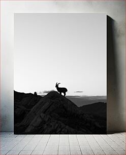 Πίνακας, Silhouette of a Mountain Goat Σιλουέτα μιας κατσίκας του βουνού