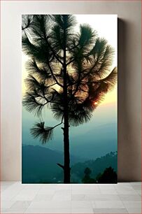Πίνακας, Silhouette of a Tree at Sunset Σιλουέτα ενός δέντρου στο ηλιοβασίλεμα