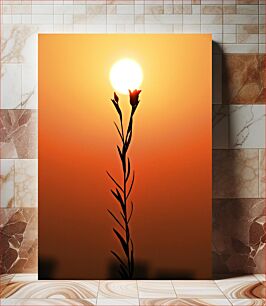 Πίνακας, Silhouette of Flower Against Sun Σιλουέτα του λουλουδιού ενάντια στον ήλιο