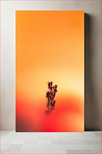 Πίνακας, Silhouette of Flowers at Sunset Σιλουέτα των λουλουδιών στο ηλιοβασίλεμα