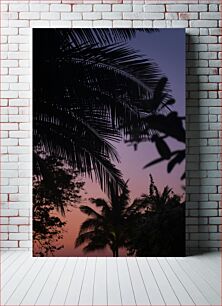 Πίνακας, Silhouette of Palm Trees at Dusk Σιλουέτα των φοινίκων στο σούρουπο
