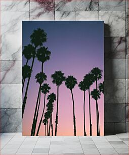 Πίνακας, Silhouette of Palm Trees at Sunset Σιλουέτα των φοινίκων στο ηλιοβασίλεμα