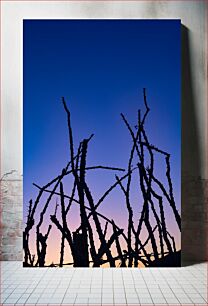 Πίνακας, Silhouette of Thorny Branches at Sunset Silhouette of Thorny Branches at Sunset