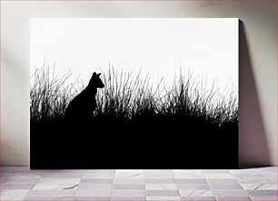 Πίνακας, Silhouetted Animal in Grass Ζώο με σιλουέτα στο γρασίδι