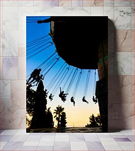 Πίνακας, Silhouetted Swing Ride at Sunset Silhouetted Swing Ride στο ηλιοβασίλεμα