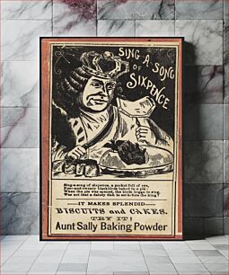Πίνακας, Sing-a-song of sixpence. It makes splendid biscuits and cakes. Try it! Aunt Sally Baking Powder