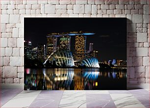 Πίνακας, Singapore Night Skyline Νυχτερινός ορίζοντας της Σιγκαπούρης