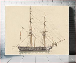Πίνακας, Single Brigantine, Sails Furled