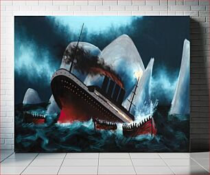 Πίνακας, Sinking of the Titanic, vintage painting