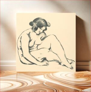 Πίνακας, Sitting female nude by Mikuláš Galanda