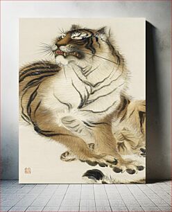 Πίνακας, Sitting Tiger (19th century) by Kishi Chikudō