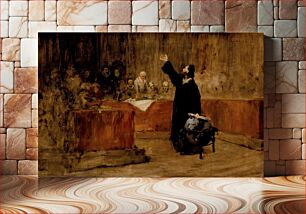 Πίνακας, Sketch for a Picture--Columbus before the Council of Salamanca (A) (Christopher Columbus before the Council of Salamanca) by William Merritt Chase