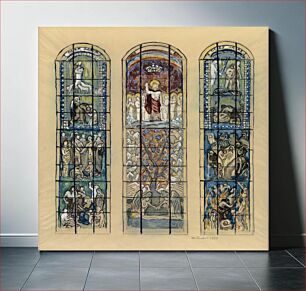 Πίνακας, Sketch for the chancel stained glass window in turku cathedral, 1923, by Magnus Enckell