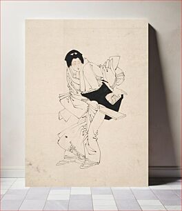 Πίνακας, Sketch of a Woman with a Battledore by Tsukioka Yoshitoshi