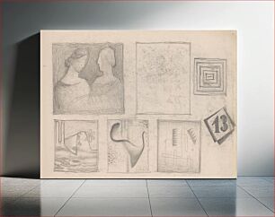 Πίνακας, Sketchbook with various studio drawings by Mikuláš Galanda