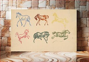 Πίνακας, Sketched of galloping horses by Arnold Peter Weisz Kubínčan