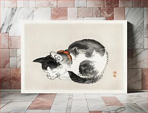 Πίνακας, Sleeping cat by Kōno Bairei (1844-1895)