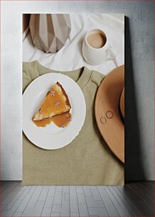 Πίνακας, Slice of Cake with Coffee and Accessories Φέτα κέικ με καφέ και αξεσουάρ
