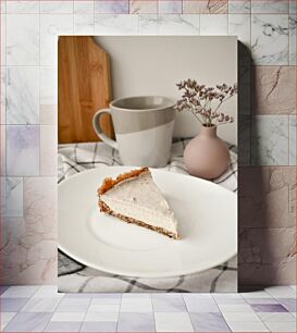 Πίνακας, Slice of Pie with a Coffee Mug Φέτα πίτα με κούπα καφέ