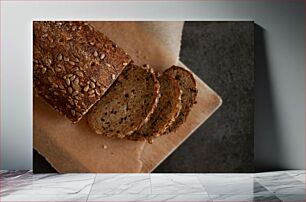 Πίνακας, Sliced Brown Bread with Seeds Καφέ ψωμί σε φέτες με σπόρους