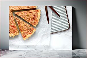 Πίνακας, Sliced Dessert on Baking Sheet Επιδόρπιο σε φέτες σε ταψί