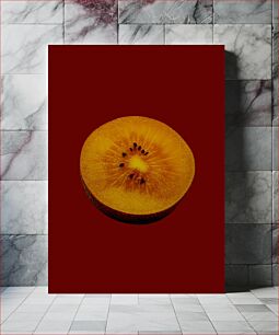 Πίνακας, Sliced Fruit on Red Background Φρούτα σε φέτες σε κόκκινο φόντο