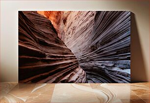 Πίνακας, Slot Canyon with Striated Rock Formations Φαράγγι αυλακώσεων με ραβδωτούς βράχους