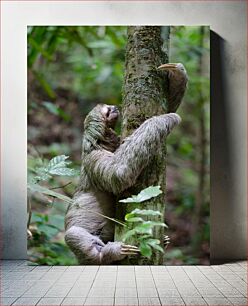 Πίνακας, Sloth Climbing a Tree Sloth που σκαρφαλώνει σε ένα δέντρο