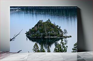 Πίνακας, Small Island in a Serene Lake Μικρό νησί σε μια γαλήνια λίμνη