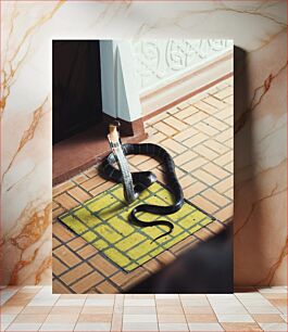 Πίνακας, Snake on Tiled Floor Φίδι σε δάπεδο με πλακάκια