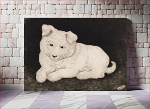 Πίνακας, Sneggie, valkoinen koiranpentu, 1932, Hjalmar Hagelstam