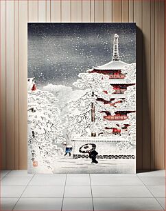 Πίνακας, Snow at Asakusa, Yedo, Musashi Province by Hiroaki Takahashi (1871–1945)
