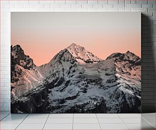 Πίνακας, Snow-Capped Mountain at Sunrise Χιονισμένο βουνό στην Ανατολή