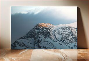 Πίνακας, Snow-capped Mountain at Sunset Χιονισμένο βουνό στο ηλιοβασίλεμα