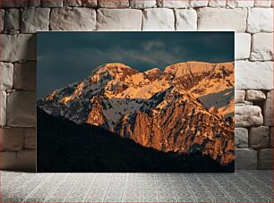 Πίνακας, Snow-capped Mountain Peaks at Sunset Χιονισμένες βουνοκορφές στο ηλιοβασίλεμα