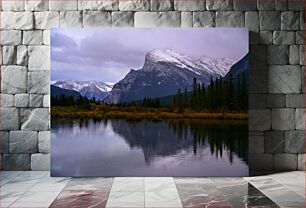 Πίνακας, Snow-Capped Mountain Reflection Χιονοσκέπαστο βουνό Αντανάκλαση