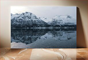 Πίνακας, Snow-Capped Mountain Reflection Χιονισμένο βουνό αντανάκλαση